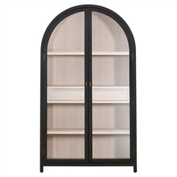 Colette Modern Classic Black Wood Display Cabinet