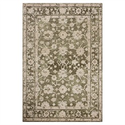 Phileas Updated Traditional Moss Green Oushak Patterned Rug - 5&#39;x7&#39;6&quot;