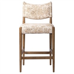 Odelia Modern Classic Beige Printed Oak Wood Counter Stool