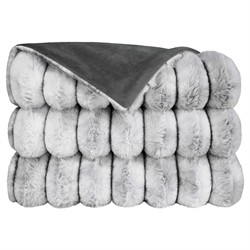 Audrey Modern Classic Grey Faux Fur Throw Blanket