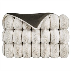Audrey Modern Classic Cream Faux Fur Throw Blanket