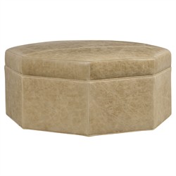 Ottilie Modern Classic Renegade Latte Leather Ottoman