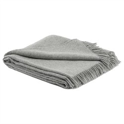 Virdis Modern Classic Light Grey Wool Throw Blanket