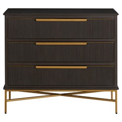 Riggs Modern Classic Sesame Black Mahogany Wood Brass Metal Bachelor Chest