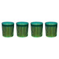 L&#39;Objet Prism Modern Classic Green Double Old Fashioned Glass - Set of 4