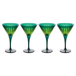 L&#39;Objet Prism Modern Classic Green Martini Glass - Set of 4