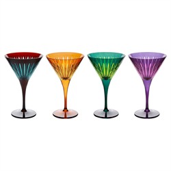 L&#39;Objet Prism Modern Classic Assorted Martini Glass - Set of 4