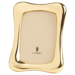 L&#39;Objet Anton Modern Classic Gold Metal Curved Photo Frame - 4x6