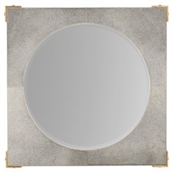 Kristen Modern Classic Grey Hair On Hide Wall Mounted Mirror