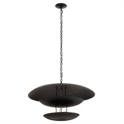 Florko Updated Traditional Blackened Iron Chandelier - 31&quot;x31&quot;