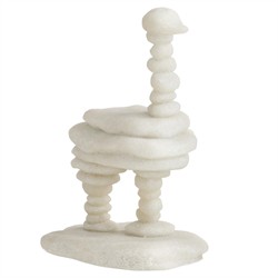 Kevin Coastal Beach White Stacked Ricestone Ostrich Sculpture