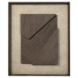 Palecek Anya Coastal Beach Brown Floating Rattan Mixed Media - 46x39