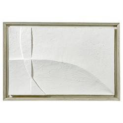 Palecek Hallie Coastal Beach White Textured 3D Stonecast Mixed Media - 33x49