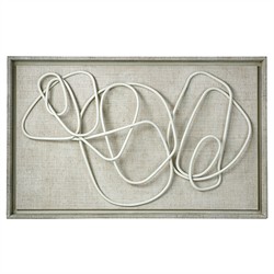 Palecek Whitney Coastal Beach White Twisted Rattan Pole Mixed Media - 45x72