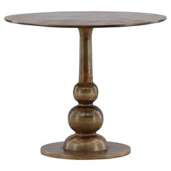 Anne Modern Classic Brass Aluminum Round Pedestal Bistro Table - 35"