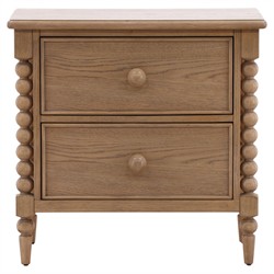Calypso Updated Traditional Natural Oak Bobbin Nightstand