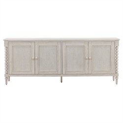 Calypso Updated Traditional Whitewash Oak Bobbin Sideboard