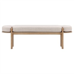 Camilla Modern Classic Natural Brown Elm Wood Bedroom Bench