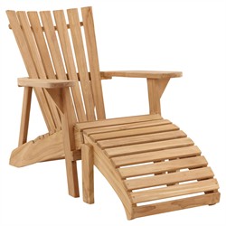 Camille Coastal Beach Natural Teak Outdoor Lounge Arm Chair