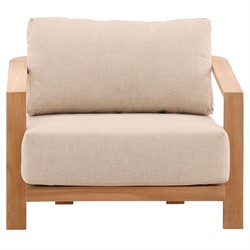 Ceasar Coastal Beach Natural Teak Outdoor Lounge Arm Chair