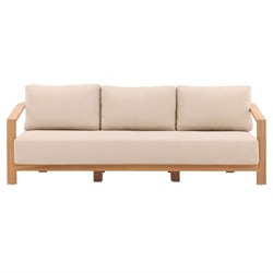 Ceasar Coastal Beach Natural Teak Outdoor Sofa - 85&quot;
