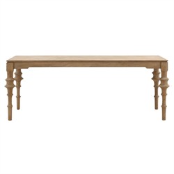 Elena Updated Traditional Natural Mango Wood Rectangular Dining Table - 78&quot;