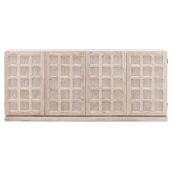 Jillian Coastal Beach Whitewash Elm Wood Sideboard