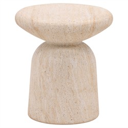 Marius Modern Classic Beige Concrete Round Outdoor End Table