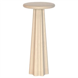 Ysella Modern Classic Beige Concrete Pedestal Round Outdoor Drink Table
