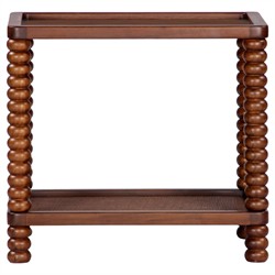 Tobi Updated Traditional Brown Acacia Wood Rectangular Side Table
