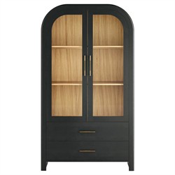 Ilyra Modern Classic Charcoal Oak China Cabinet