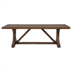 Noyer Rustic Lodge Brown Mango Wood Rectangular Dining Table - 95&quot;
