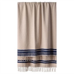 Lauren Coastal Beach Cream Cotton Woven Throw Blanket
