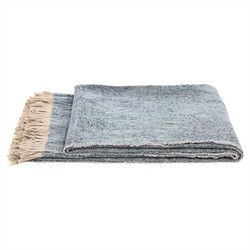 Yvonne Updated Traditional Blue Cotton Woven Throw Blanket