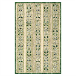 Rafaela Updated Traditional Green Wool Floral Patterned Rug - 5&#39;x7&#39;6&quot;