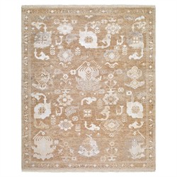 Levran Updated Traditional Brown Oushak Patterned Rug - 6&#39;x9&#39;