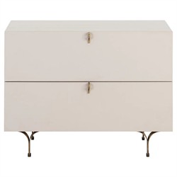 Macias French Country Cream Acacia Wood Nightstand - 30"