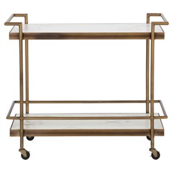 Rossana Modern Classic Bronze Metal Bar Cart