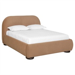 Carra Modern Classic Camel Upholstered Bed - Queen
