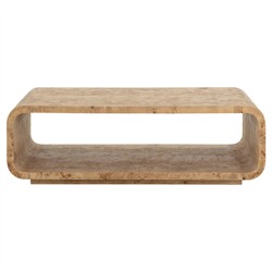 Alder Modern Classic Natural Burl Rectangular Coffee Table