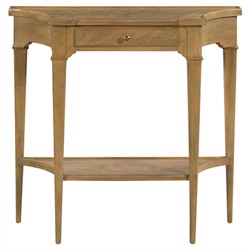 Blackwelder French Country Brown Wood Demilune Console Table