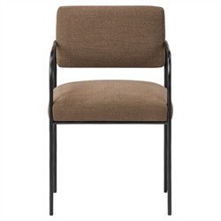 Faryn Modern Classic Brown Performance Iron Dining Arm Chair