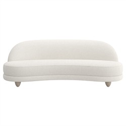 Thea Modern Classic White Boucle Curved Sofa - 90"