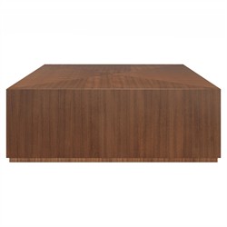 Bryson Modern Classic Brown Wood Block Square Coffee Table