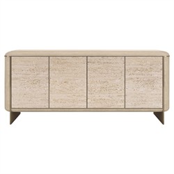 Milan Modern Classic Brown Oak Travertine Sideboard