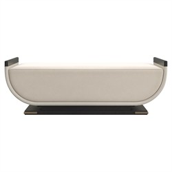 Coral Modern Classic Beige Upholstered Black Wood Bench