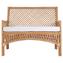 Cayden Coastal Beach Natural Rattan Dining Bench