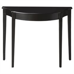Charles French Country Black Wood Demilune Console Table