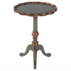 Milena Updated Traditional Green Wood Round Side Table