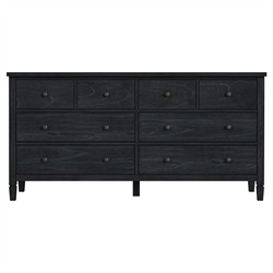 Nori Modern Classic Black Wood Double Dresser
